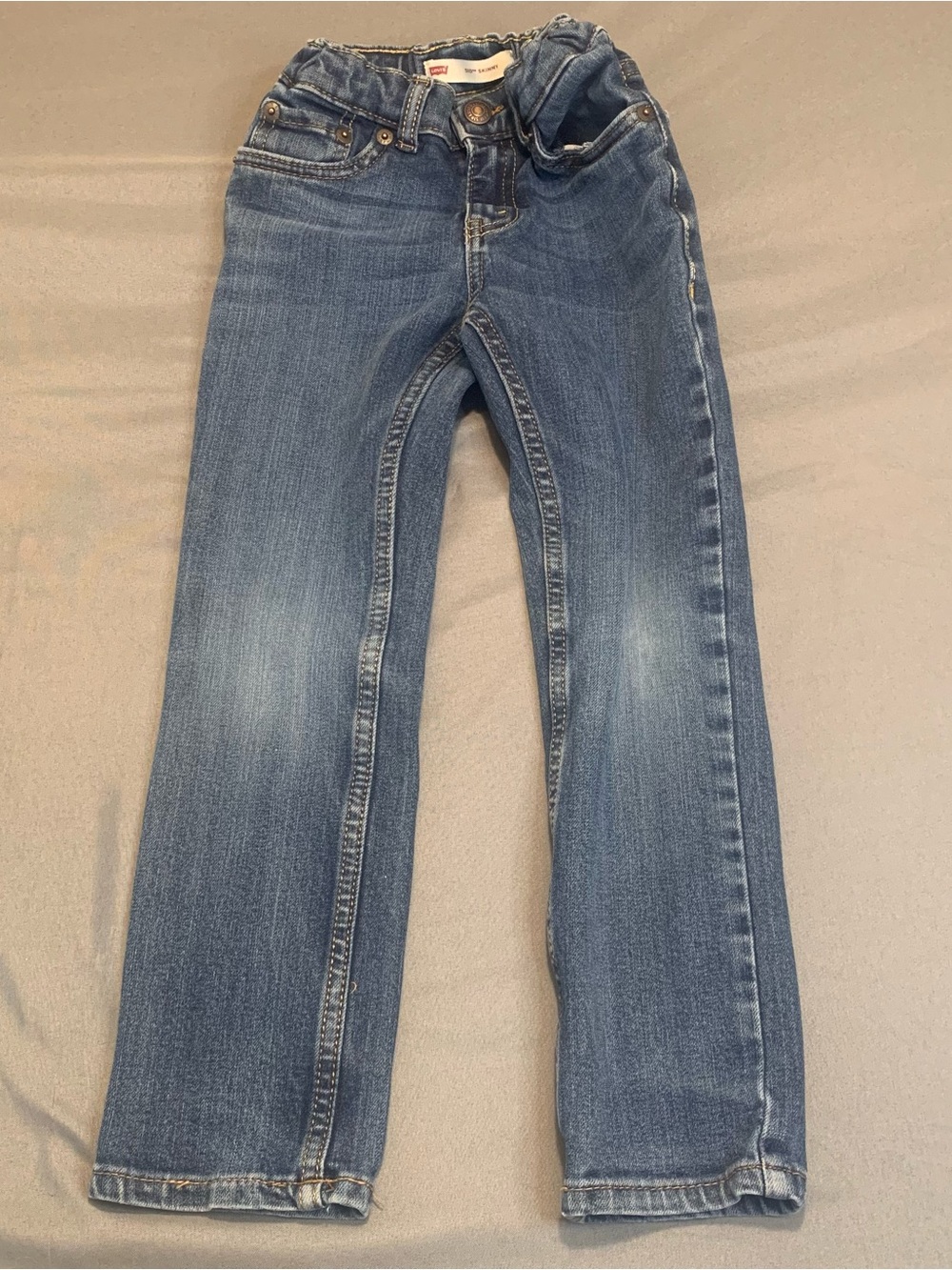 Levi's 510 Skinny Blue Denim Jeans Kids Size 6 REG Adjustable Waist Pockets
